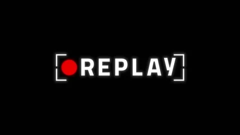 Red dot replay video visual white letters, black empty field, and clean recordin Stock Footage 340569658