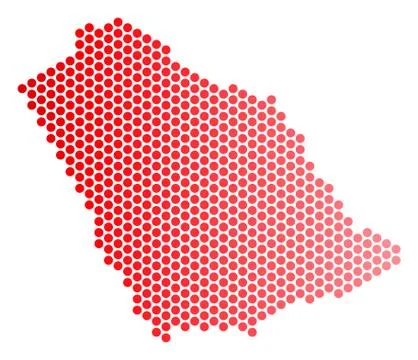 Red Dot Saudi Arabia Map Illustrazione stock