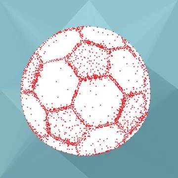 Red dot in shape of football Stock Illustration