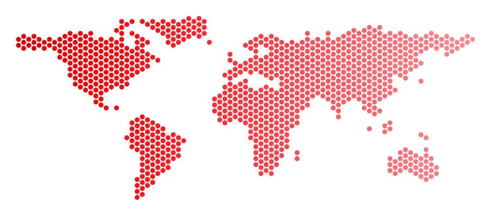 Red Dot World Map Stock Illustration