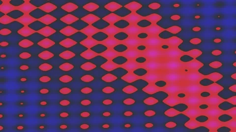 Red dots and jagged line move across blue field Video stock 329008589