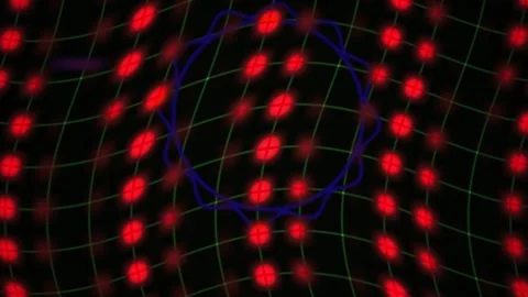 Red Dots on Black Grid Background. Stock Footage 334344808