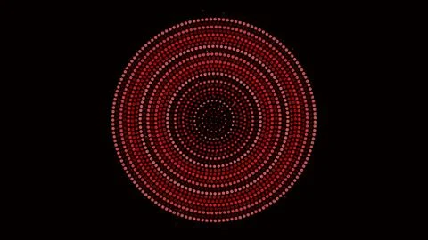 Red Dots Concentric Circles Abstract Pattern Stock Illustration