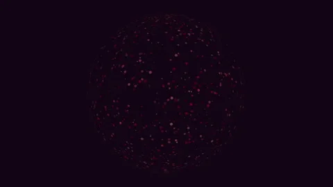 Red dots forming sphere abstract art representation Vidéo 315089581