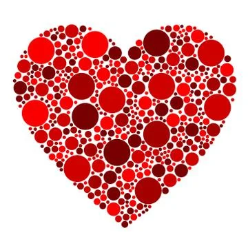 Red dots heart Stock Illustration