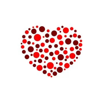 Red Dots Heart Shape Logo Template Illustration Design. Vector EPS 10. Stock Illustration