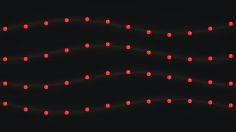 Red dots move in waves on a black background Stock Footage 339089907