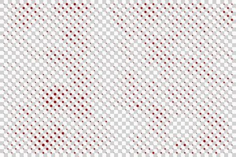 Red Dots on White Background, Halftone Pattern Illustrazione stock