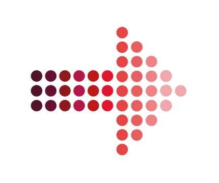 Red dotted arrows on white background. red dot arrow sign. flat style. red do Stock Illustration