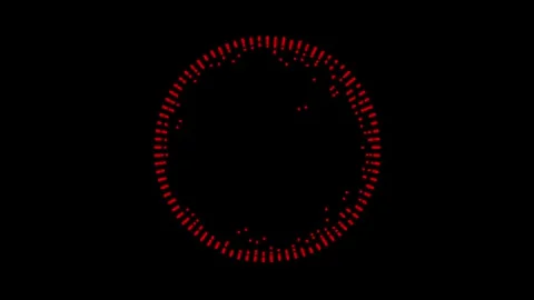 Red dotted circle audio visualizer with glitch effect loop Stock Footage 317548615