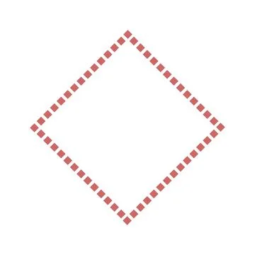Red Dotted Diamond Frame Shape 库存插图