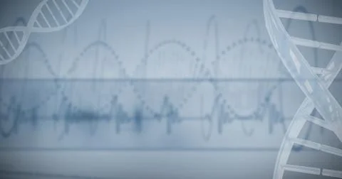Red dotted helix pattern of DNA Stock Photos