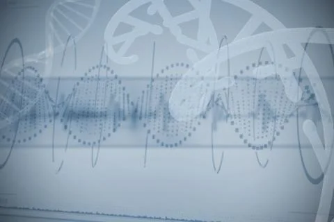 Red dotted helix pattern of DNA Stock Photos