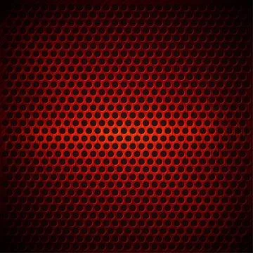 Red Dotted Metal Background Design Stock Illustration