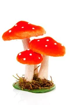 Red dotted mushroom Stock Photos