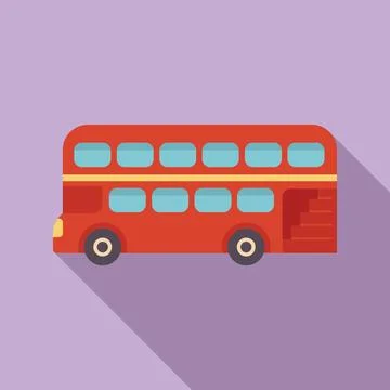 Red double decker bus driving through london england Stock Illustration