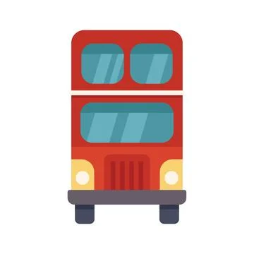 Red double decker bus driving through london england Stock Illustration