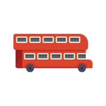 Red double decker bus driving through london england Stock Illustration