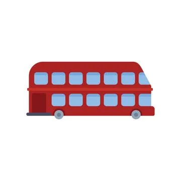 Red double decker bus driving through london england Stock Illustration