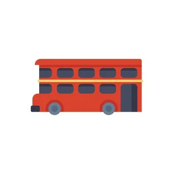 Red double decker bus driving through london england Stock Illustration