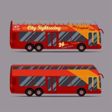Red double decker bus Stock Illustration