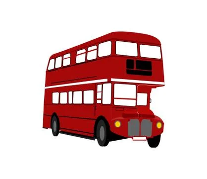 Red double decker bus Stock Illustration