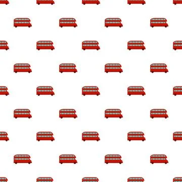 Red double decker bus pattern illustrating travel to england Stock Illustration