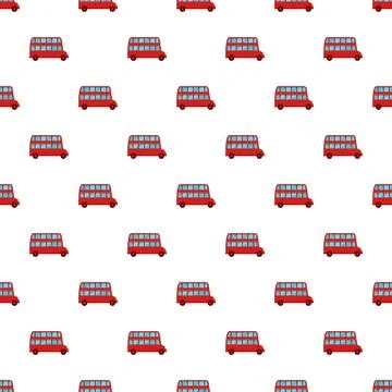 Red double decker bus pattern background Stock Illustration