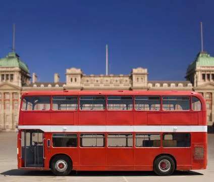 Red double decker bus 写真素材