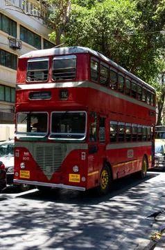 Red double decker bus Foto stock