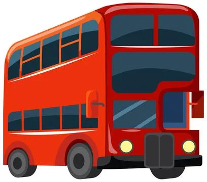 Red Double Decker Bus Vector Illustration on White Background Stock Illustration