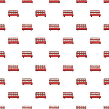 Red double decker buses forming travel pattern Stock Illustration