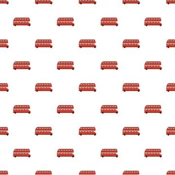 Red double decker buses repeating traditional london pattern Stock Illustration