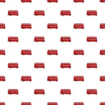 Red double decker buses seamless pattern Stock Illustration
