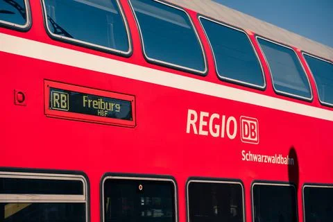 Red double decker train carriage Stock Photos