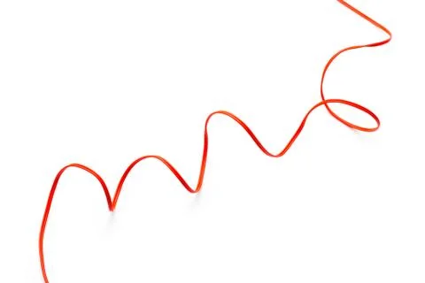 Red double wire cable isolated on a white background abstraction. Stock Photos