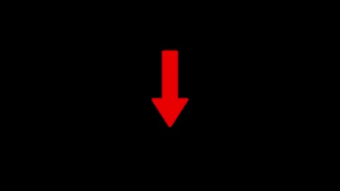 Red Down Arrow on Black Background Stock Footage 332984335