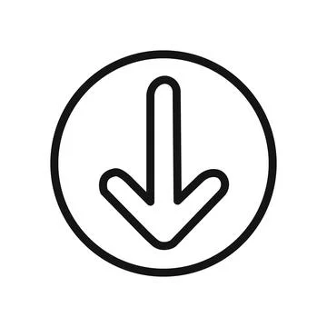 Red Down arrow icon linear graphics set vector Stock Illustration
