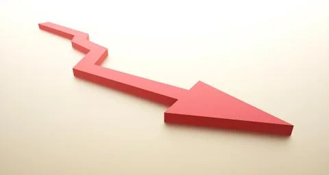Red down financial arrow Stock Illustration
