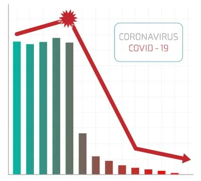 Red down graph Stock Illustration