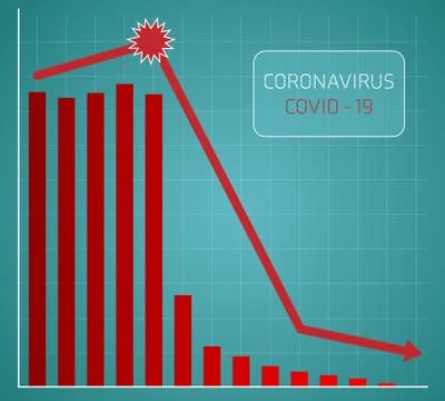 Red down graph Stock Illustration