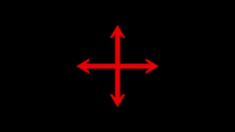 Red Up down left right or north east south west arrows symbol 4k animation .. Stockbeeldmateriaal 299898409