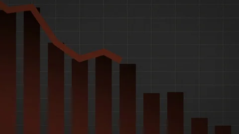 Red Down-trend Dark Line and Bars - Loop 動画素材 101618072