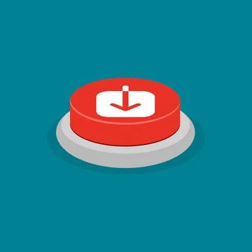 Red download button. Data loading concept. object vector illustration Stock Illustration