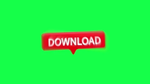 Red download button with green screen background Video stock 312109723