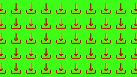 Red download icon pattern on green screen background for digital technology.. 스톡 일러스트