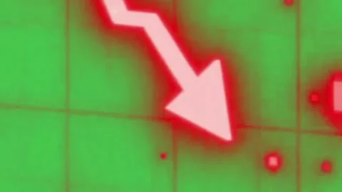 Red Downward Arrow Green Screen Overlay Stock-Footage 344766845