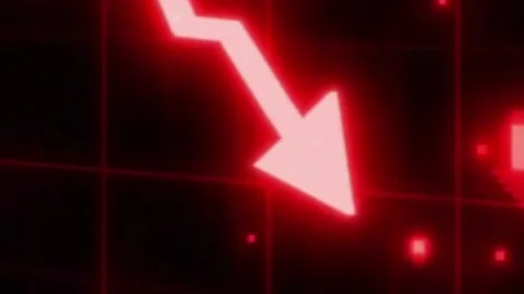 Red Downward Arrow Motion Overlay Widescreen Stock-Footage 344766843