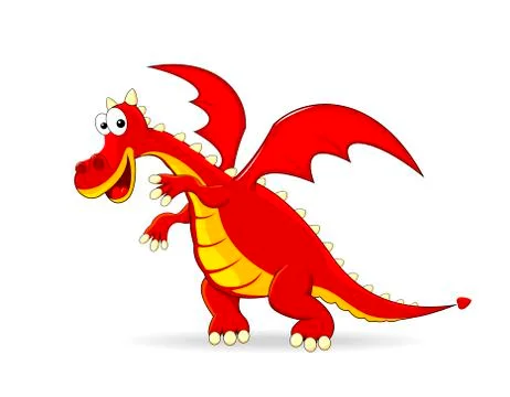 Red dragon cartoon Stock Illustration