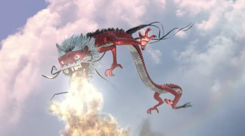 Red dragon China Stock Footage 33623441